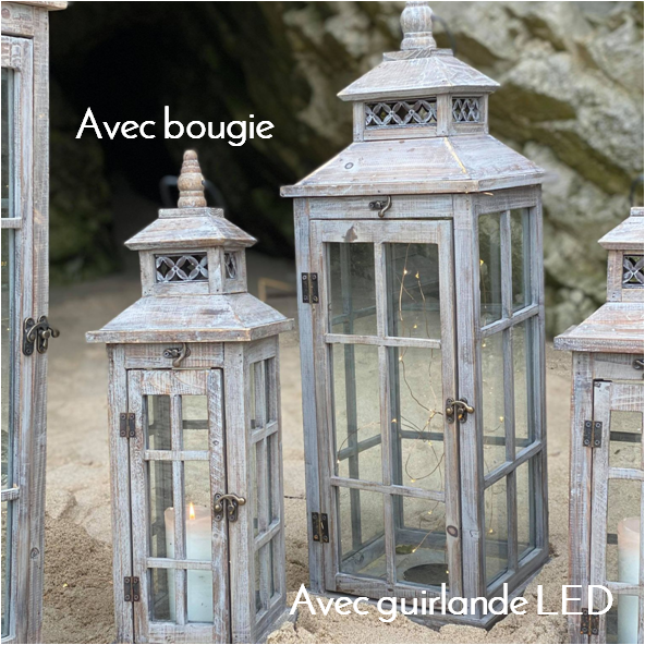 Guirlande Micro LED 2m Guirlande Micro LED 8m Lot de 3 Lanternes Bois