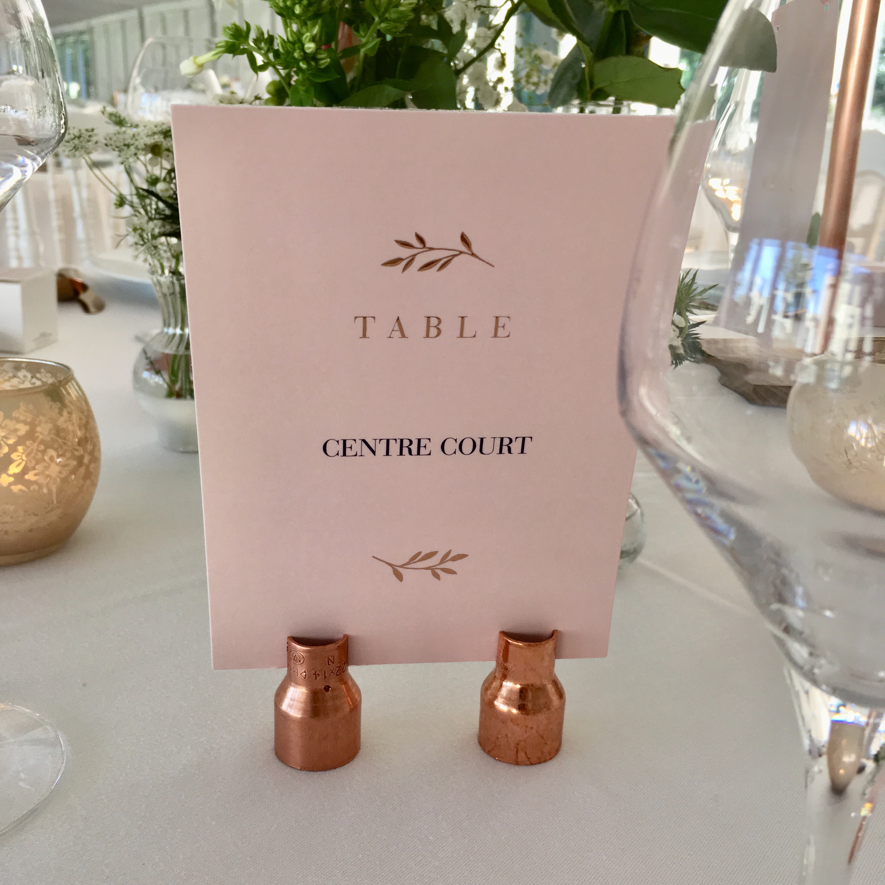 Porte Nom ou Numéro de Table en Cuivre