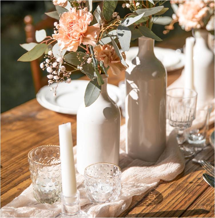 Sendez Photophore cylindrique en verre avec assiette en porcelaine - Décoration de table