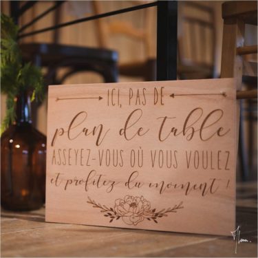 Panneau Pas de Plan de Table