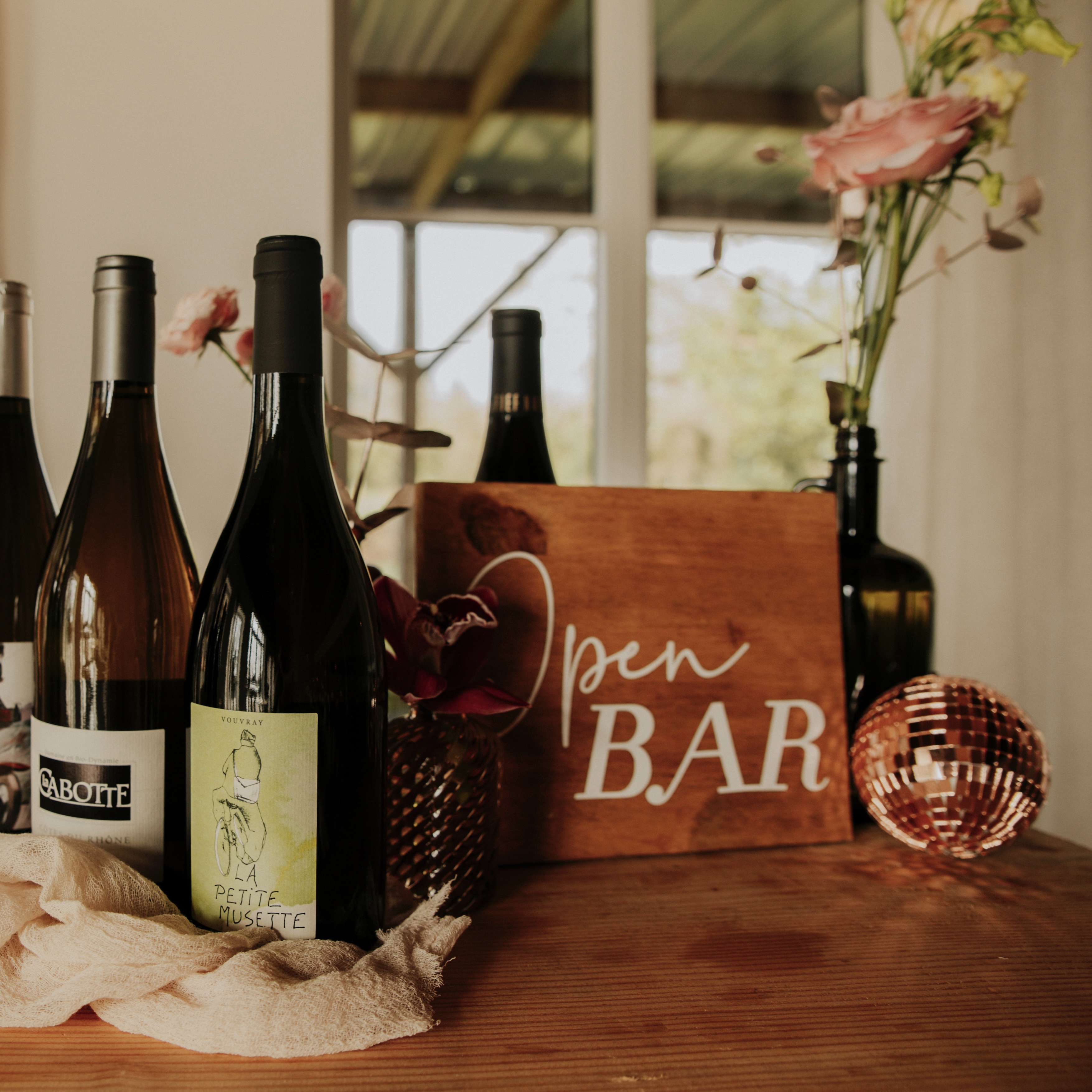 Boule à facettes PM Panneau Open Bar