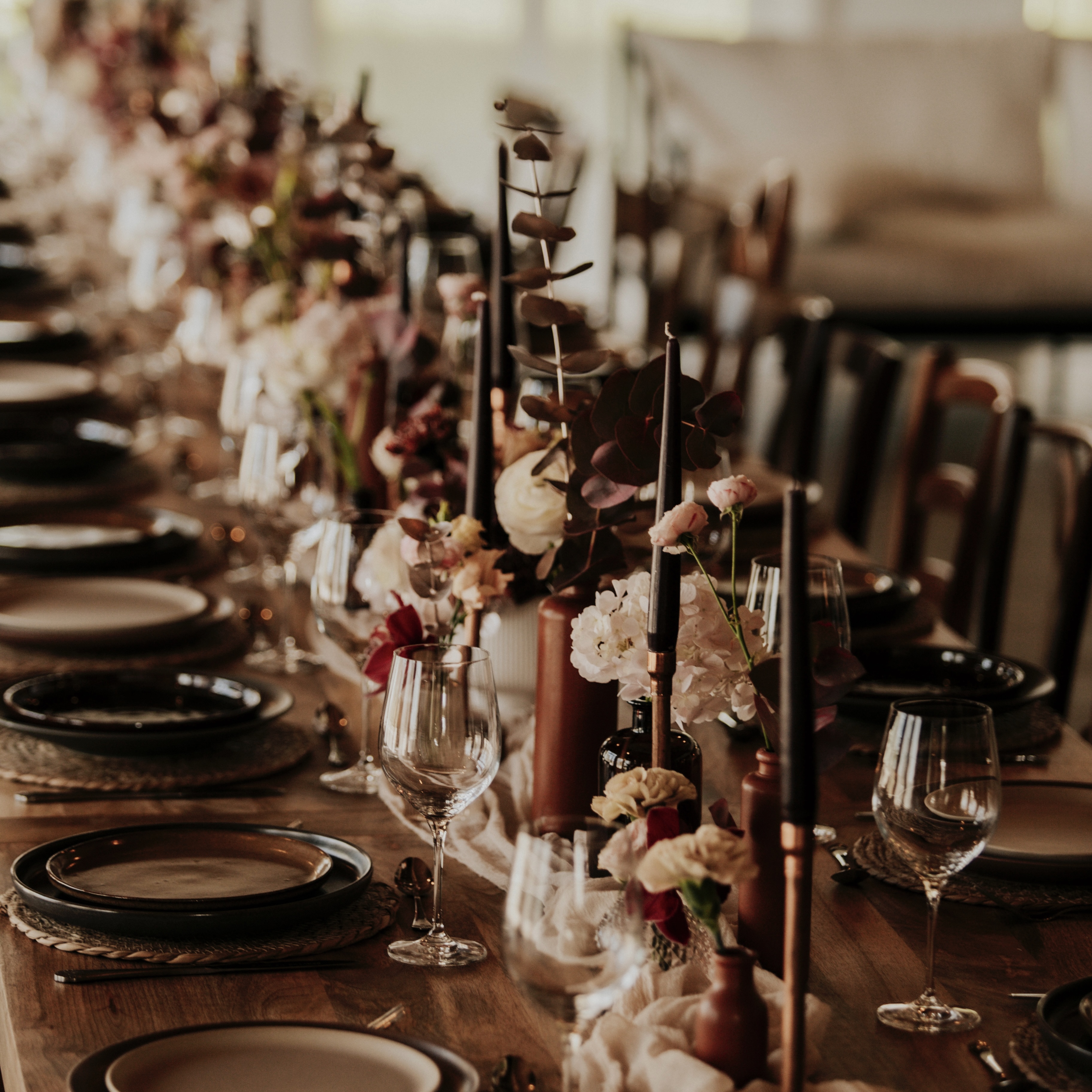 Photophore Rosé Set de Table Rond Osier 30cm Photophore Rosé Chandelier Cuivré Vase Grès Brun TPM