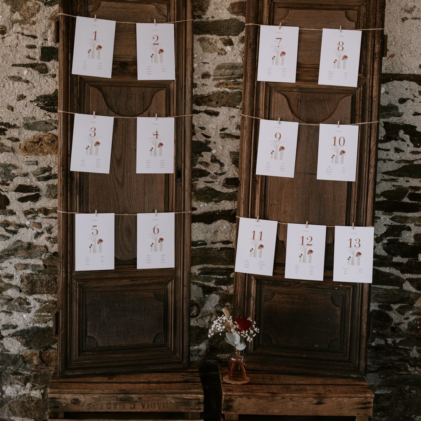 40 Porte-Cartes En Bois Naturel Rustique – Idéal Mariage, Anniversaire, Baby Shower – Supports Noms De Table Vintage Avec 40 Cartes Vierges