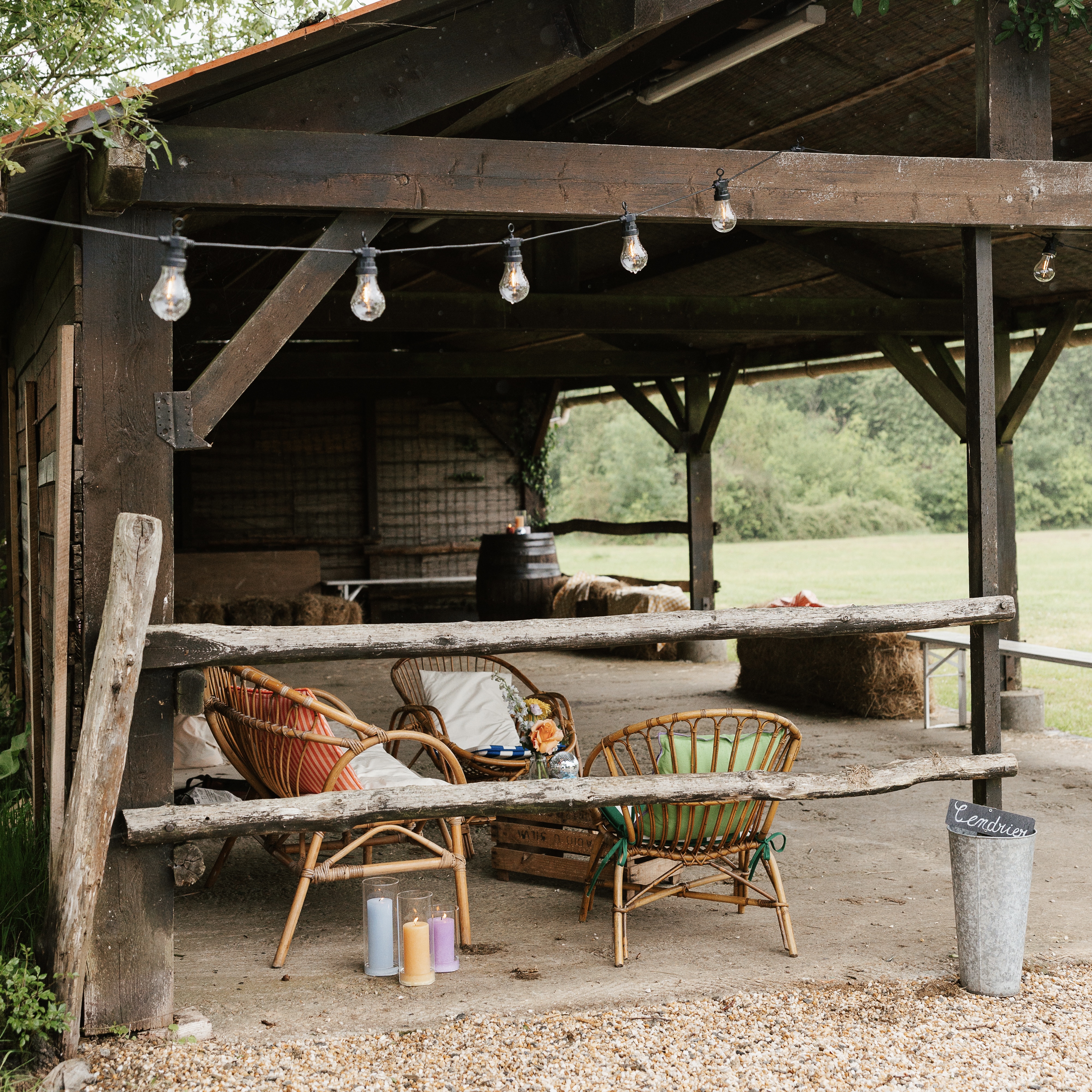 Ensemble Canapé en Rotin et Fauteuils