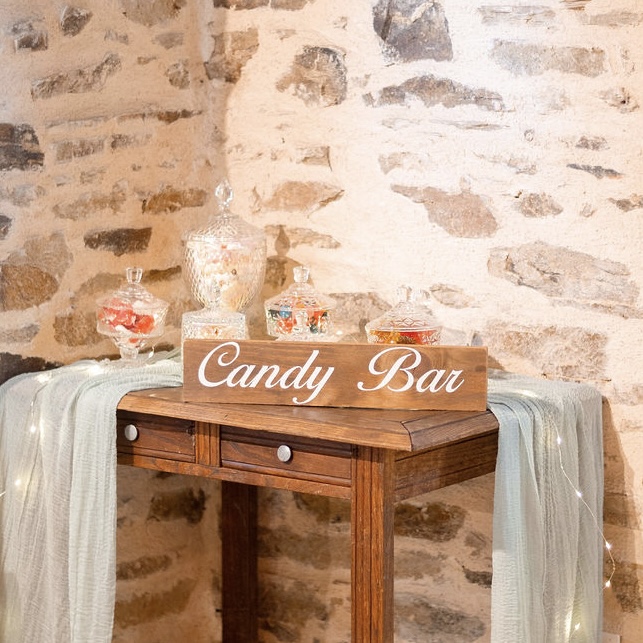 Table en Bois PM Candy Bar Vintage Panneau 
