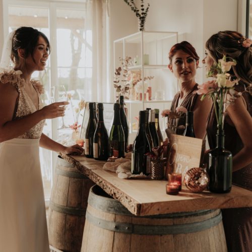 Boule à facette Bouteille Fumée Bouteille Fumée Bar avec Tonneaux Panneau Open Bar Photophore rosé rond Boule à facette MM