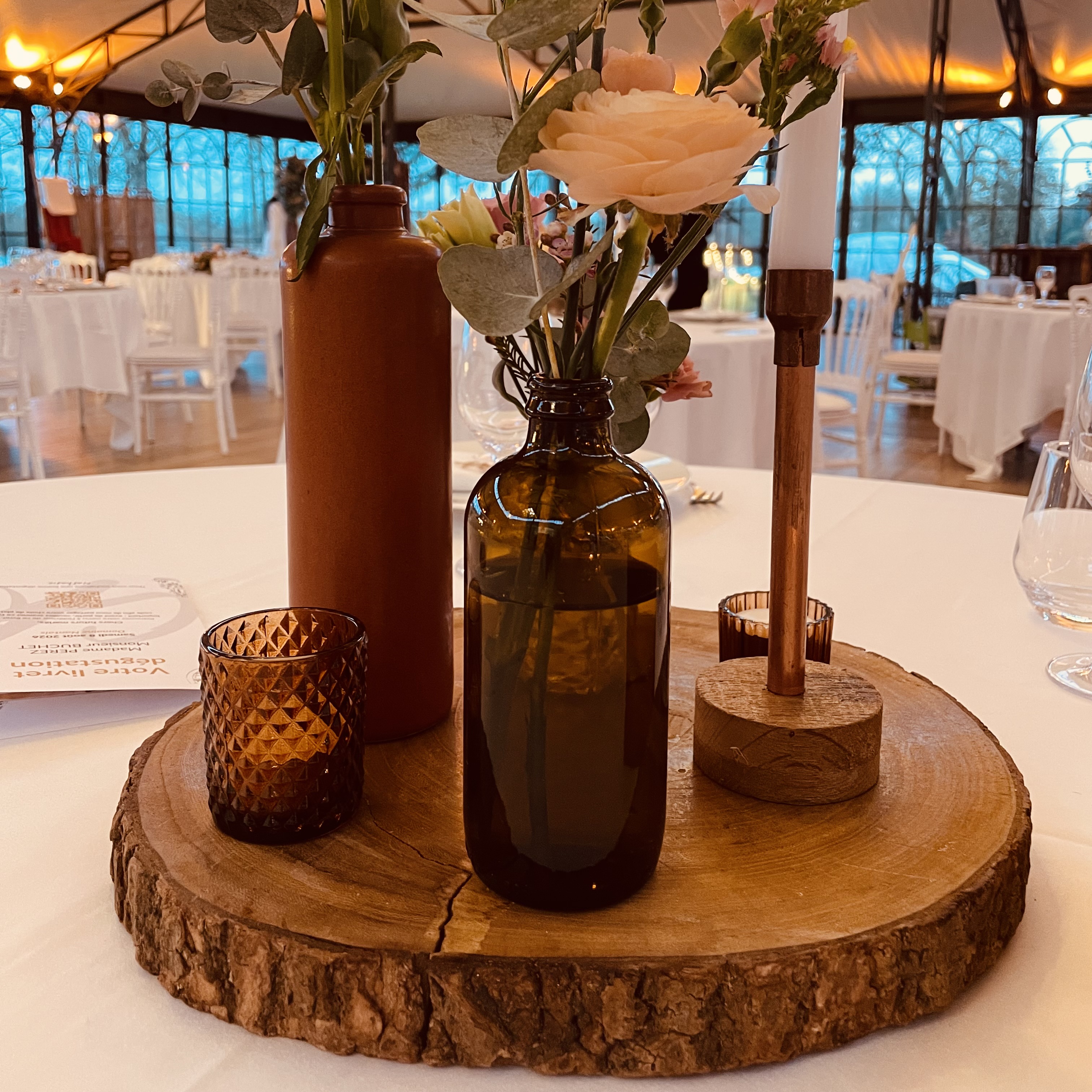 Vase Fumé Vase Grès Brun MM