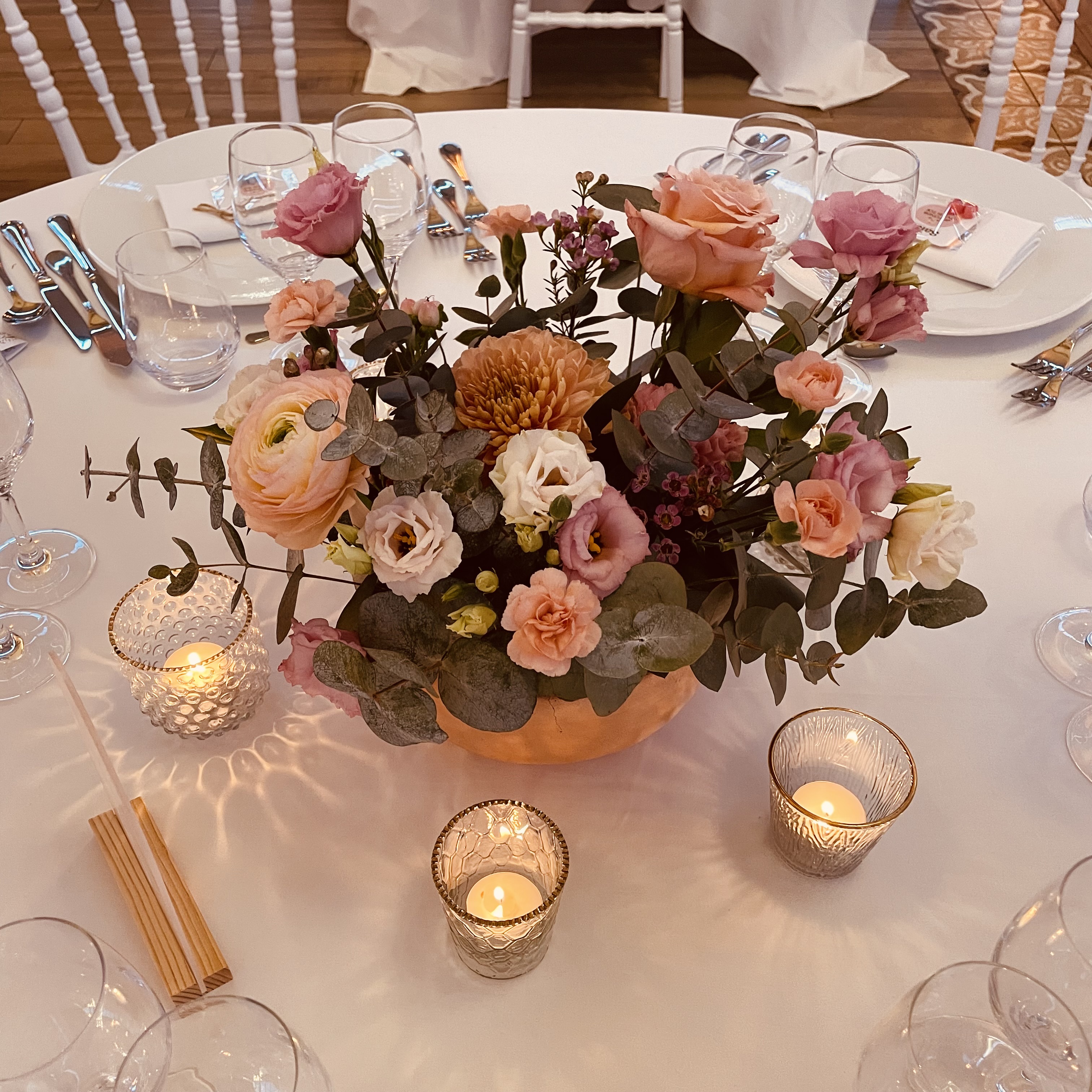 Coupe Terre Cuite Brute Photophore Liseré Doré