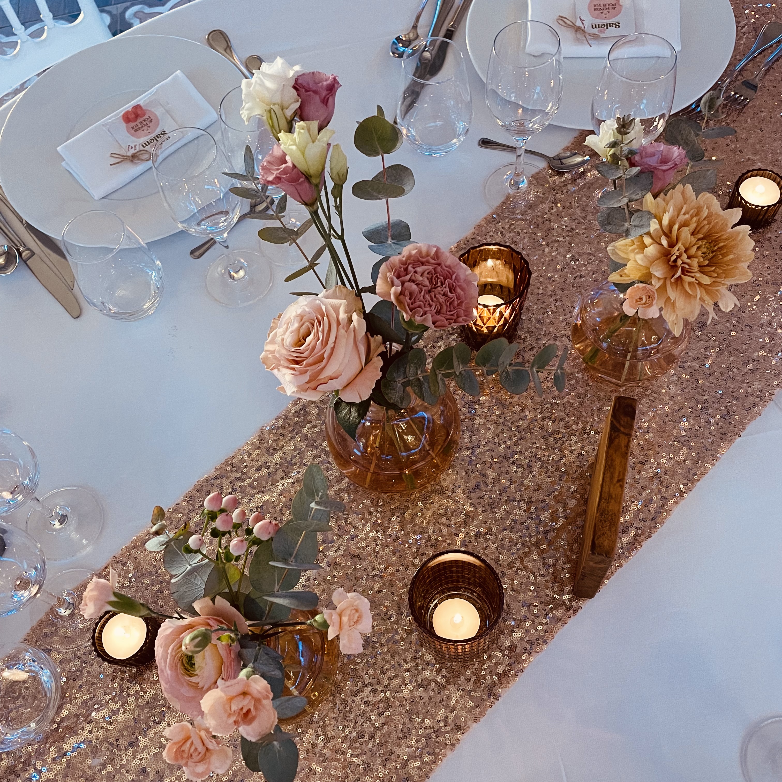 Chemin de Table Rose Gold Pailleté