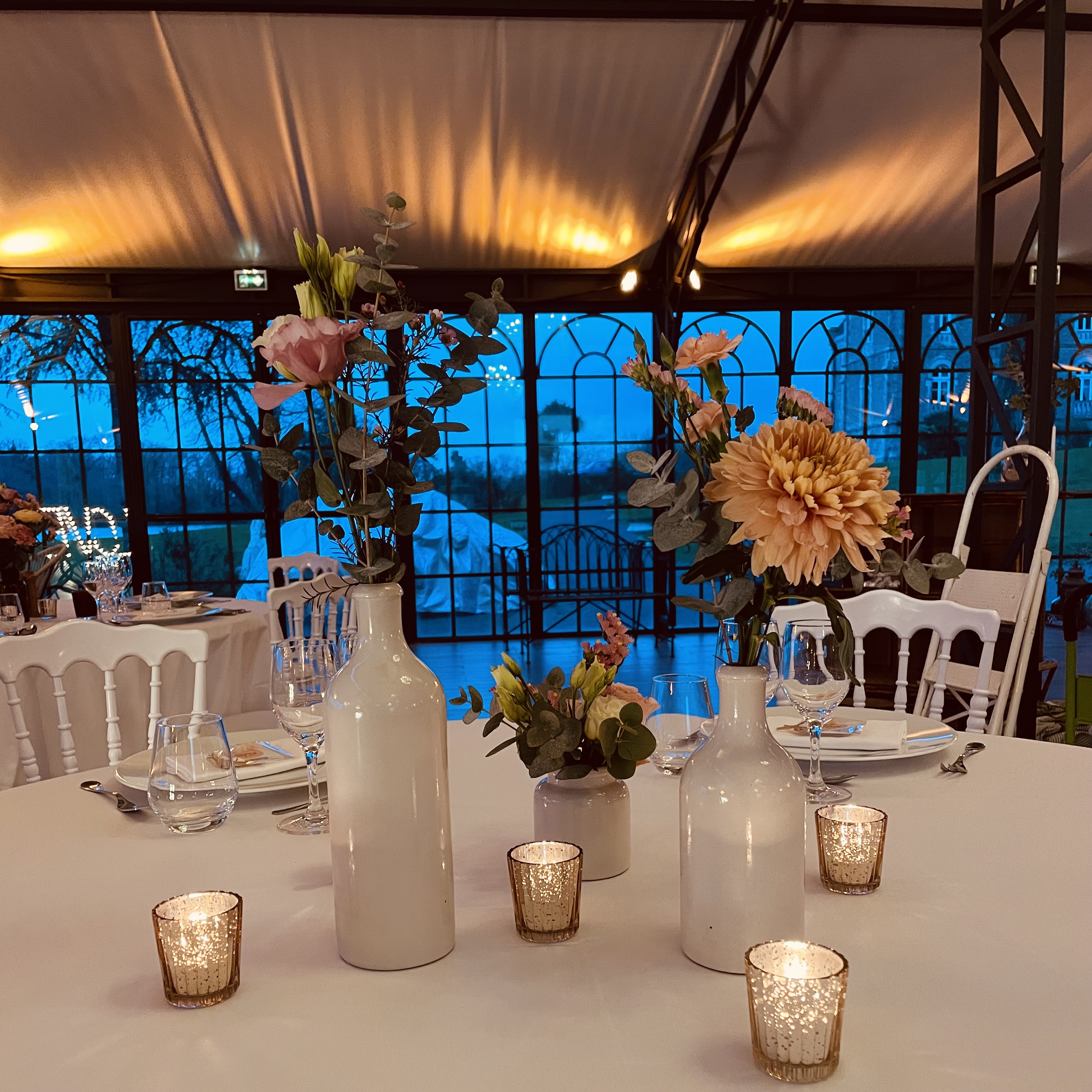 Vase Grès Clair GM Photophore Rosé Gold Vase Grès Clair GM