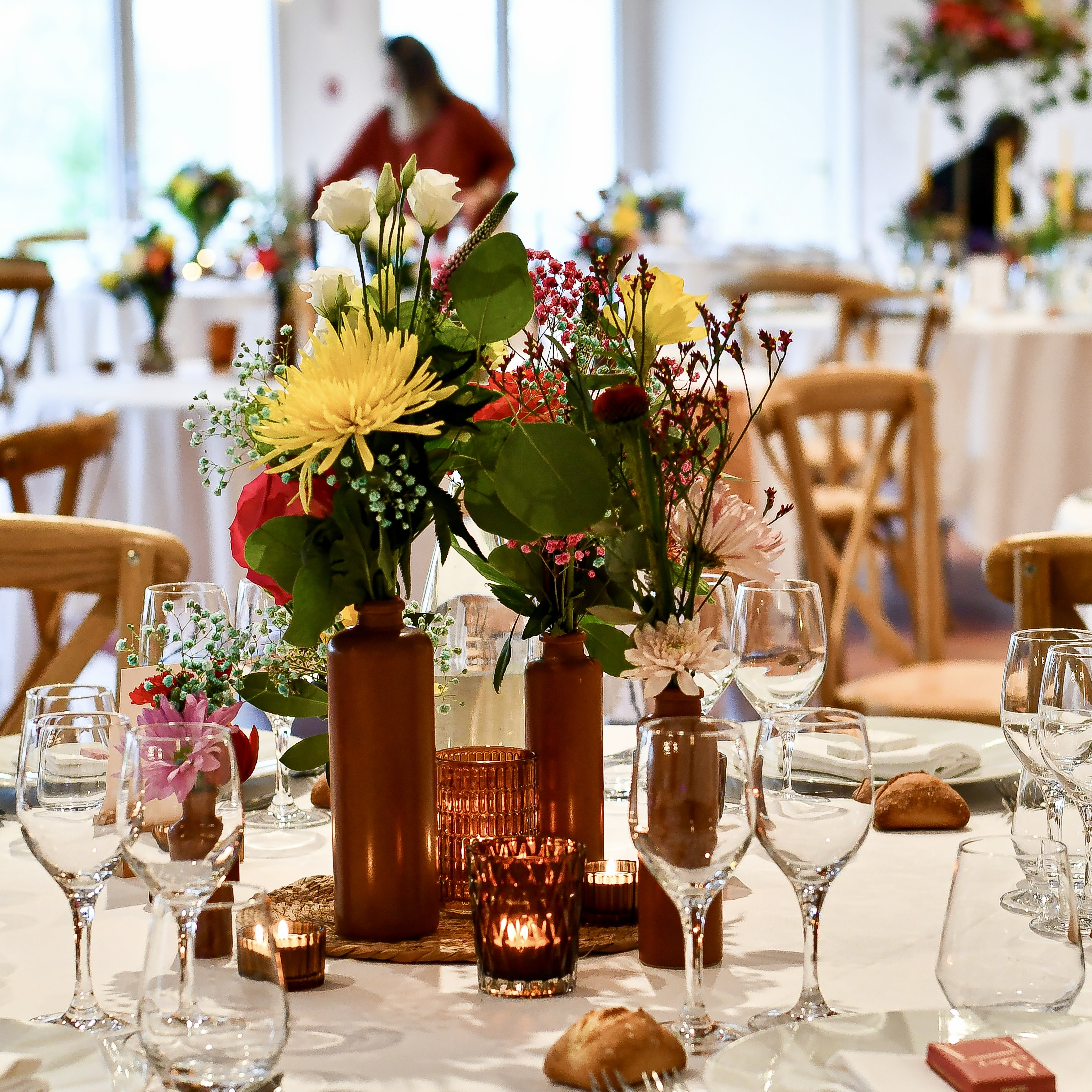 Vase Grès Brun MM Set de Table Rond Osier 30cm