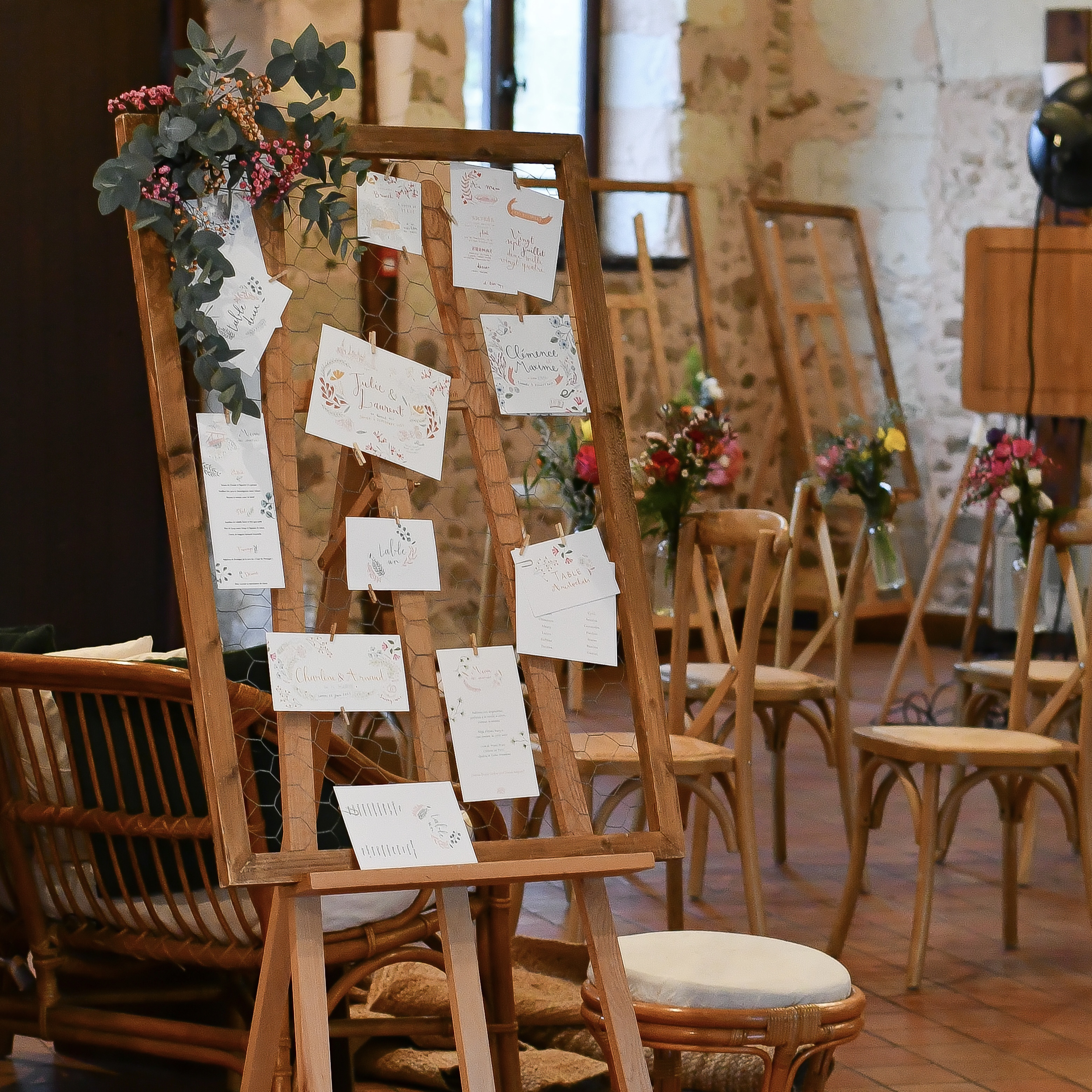 Plan de Table Grillage Chevalet Ensemble Plan de Table Grillage