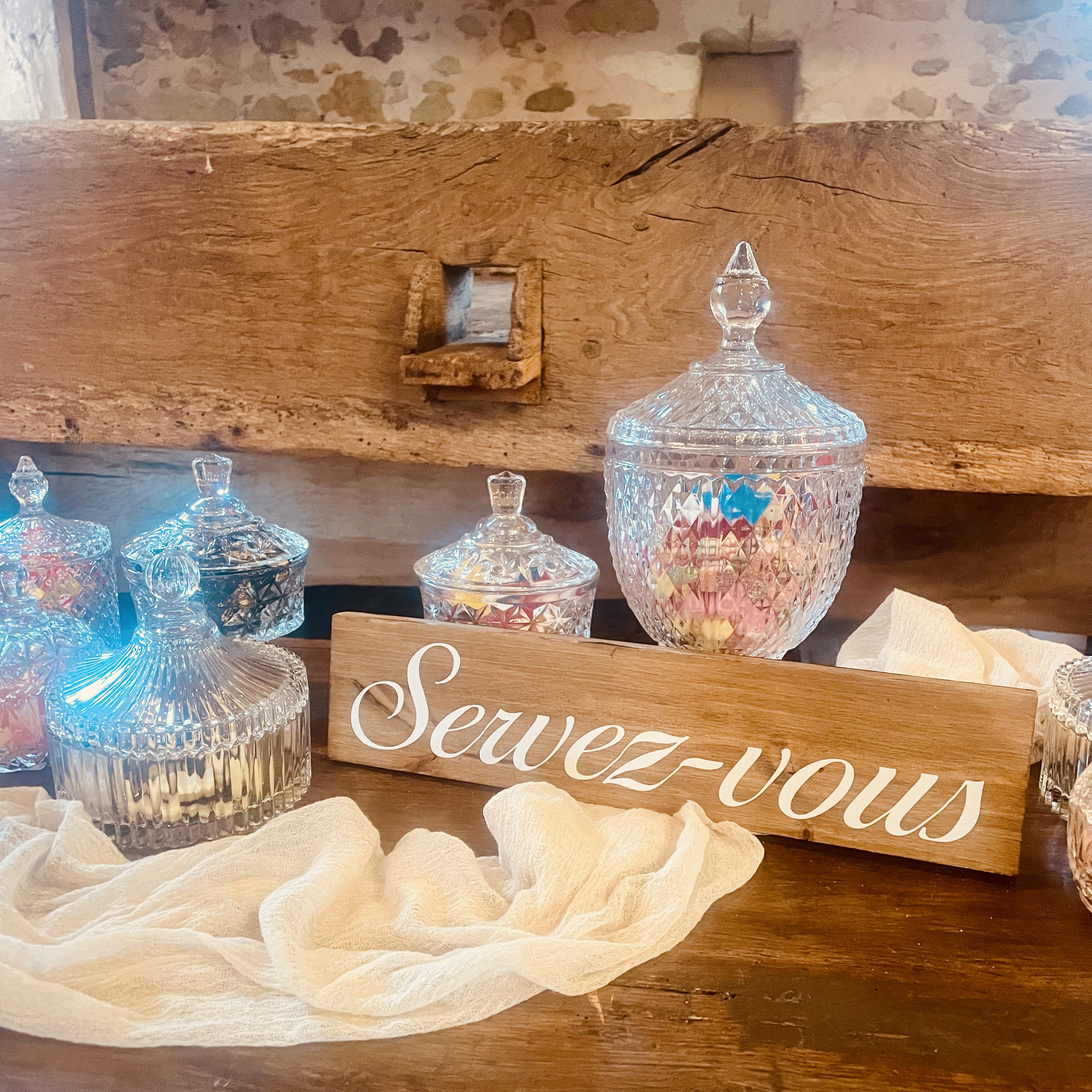 Bonbonnière sur Pied GM Candy Bar Vintage Panneau